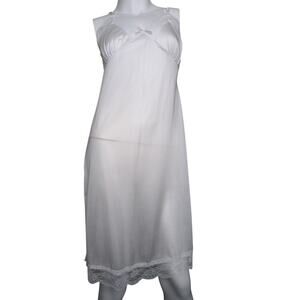 Sheer Satin Babydoll Slip Dress Large Midi Lace Y2K Lingerie Coquette Fairy Soft
